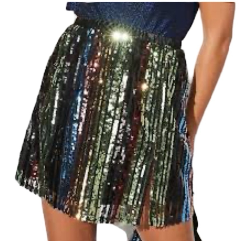 Vylette SPARKLE SEQUIN SKIRT Multicolor Women’s Juniors SIZE Large. - Picture 13 of 15
